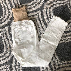 Jessica Simpson white maternity jeans